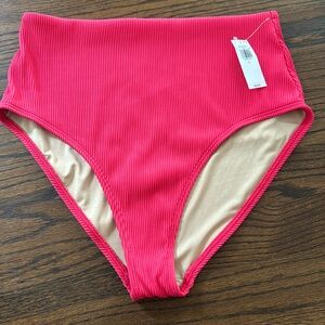 NWT high waisted ribbed bikini bottom size S